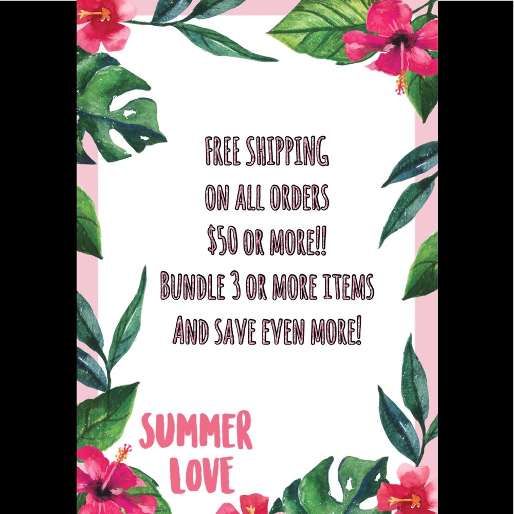 FREE SHIPPING on all orders of $50 or more